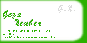 geza neuber business card